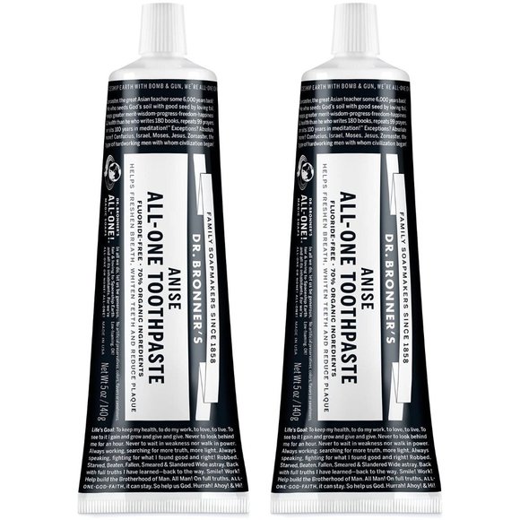 Qty (2) Dr. Bronner's Anise All-One Fluoride-Free Toothpaste - Picture 2 of 2
